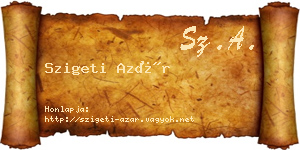 Szigeti Azár névjegykártya